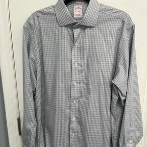 Brooks Brothers Madison Grey Plaid check Button Down Mens 16 - 35